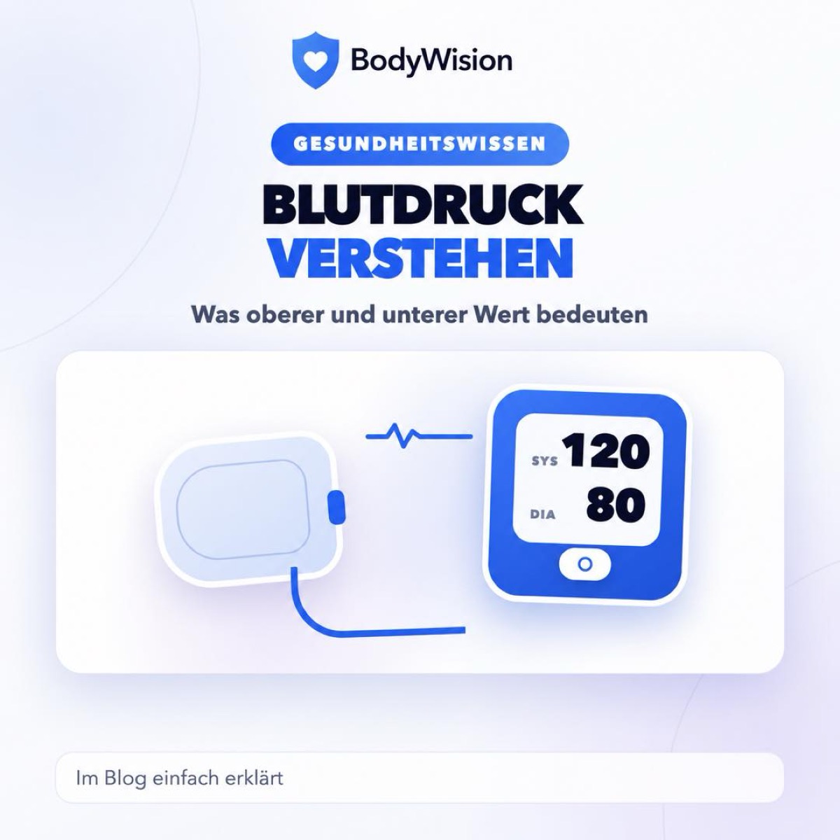 1:1-Visual zu systolischem und diastolischem Blutdruck.
