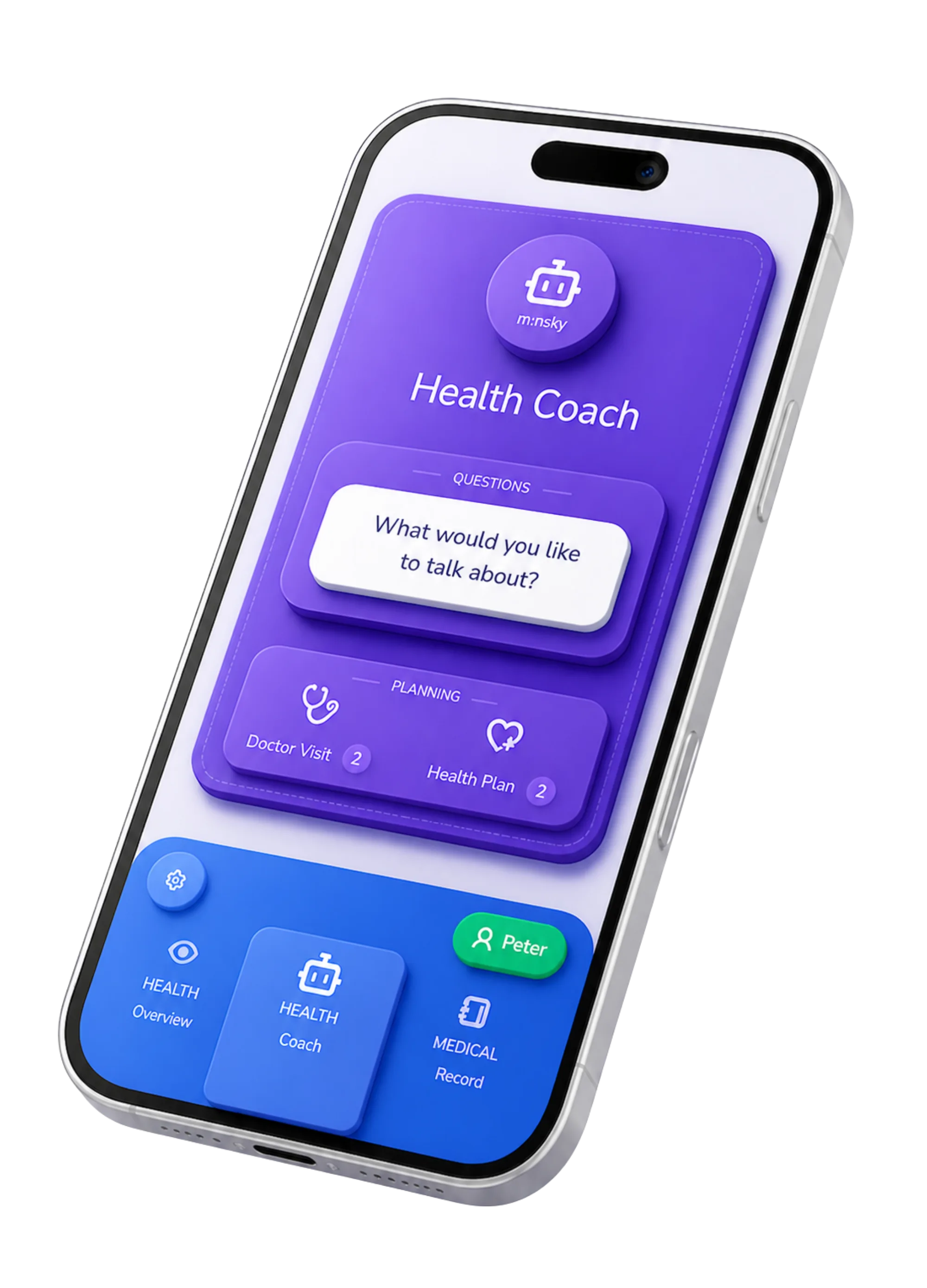 BodyWision app running on a smartphone mockup